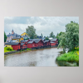 Póster Almacenes rojos, Porvoo, Finlandia
