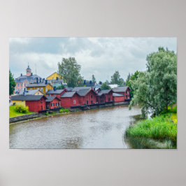 Póster Almacenes rojos, Porvoo, Finlandia