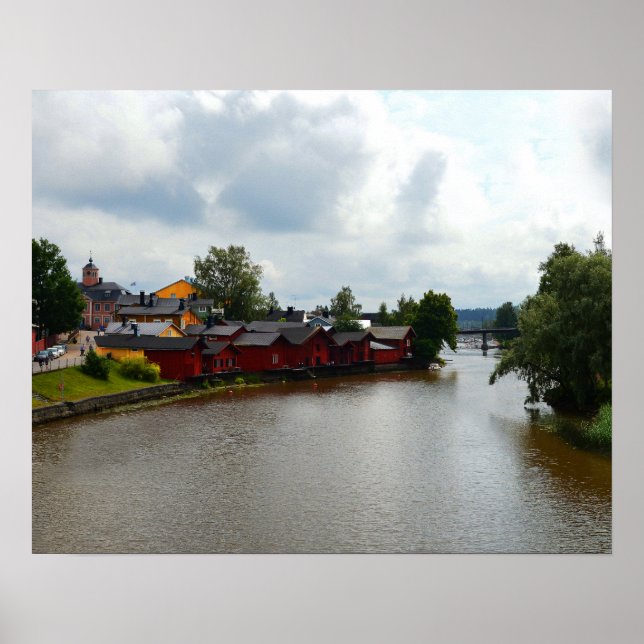 Póster Almacenes rojos, Porvoo, Finlandia (Frente)
