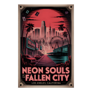 Póster Almas de neón de Los Ángeles embrujada