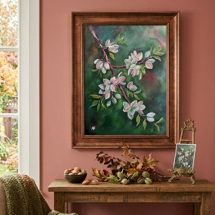 Póster Almendras en una Rama de Otoño Pintura de Alfred F