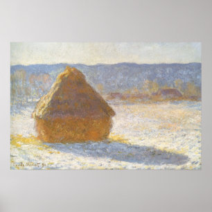 Póster Almiar en la mañana, efecto de nieve por Claude Mo