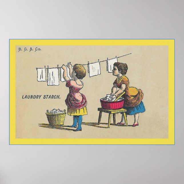 Póster Almidón de lavandería ~ Circa 1880 ~ Publicidad de (Frente)