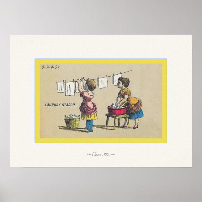 Póster Almidón de lavandería ~ Circa 1880 ~ Publicidad de (Frente)