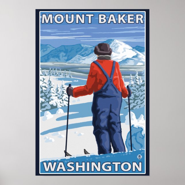 Póster Almirante de esquiadores - Monte Baker, Washington (Frente)