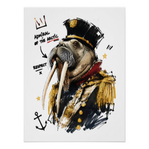Póster Almirante del Ártico Majestuoso Morsa