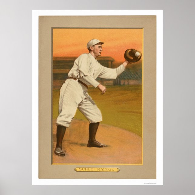Póster Almirante Schlei Giants Béisbol 1911 (Frente)