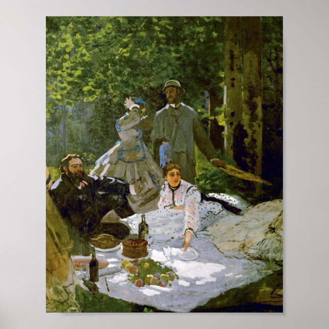 Póster Almuerzo de cosecha en el césped Claude Monet (Frente)