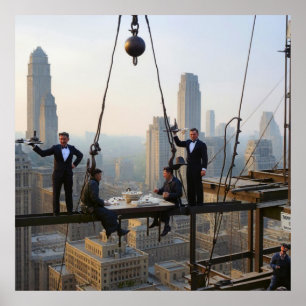 Póster Almuerzo de trabajadores del hierro en el piso 32 