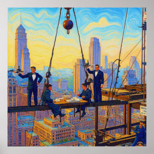 Póster Almuerzo de trabajadores del hierro en el piso 32 