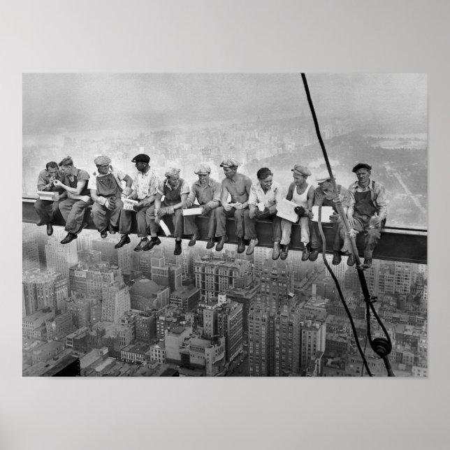 Póster Almuerzo encima del rascacielos, foto de 1932 (Frente)