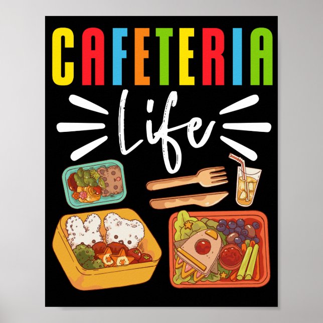 Póster Almuerzo Lady Cafeteria Vida Lunes (Frente)
