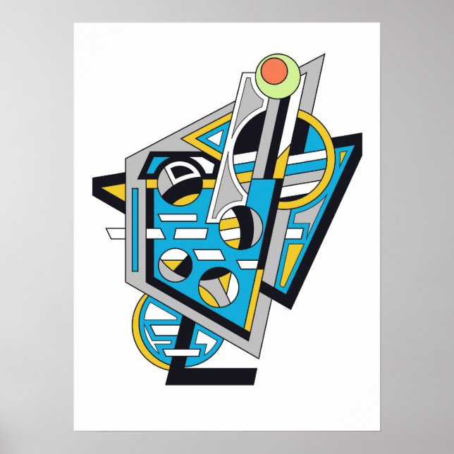 Póster Almuerzo líquido | Diseño abstracto de Cyber Deco (Frente)