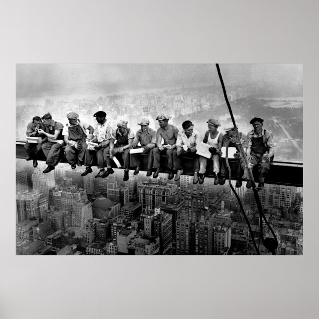 Póster Almuerzo Por Encima De Un Rascacielos De 1932 Trab (Frente)
