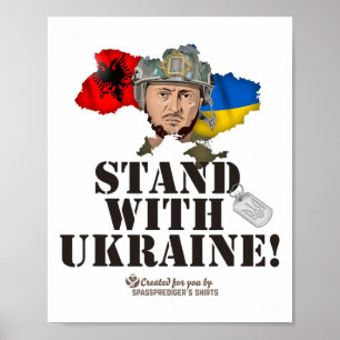 Póster Alnia Apoya a Ucrania Selenskyj Bandera de Alnia