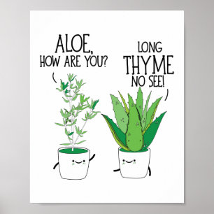 Póster Aloe, Cómo Estás Largo Tiempo No Ves Pun De Hierba