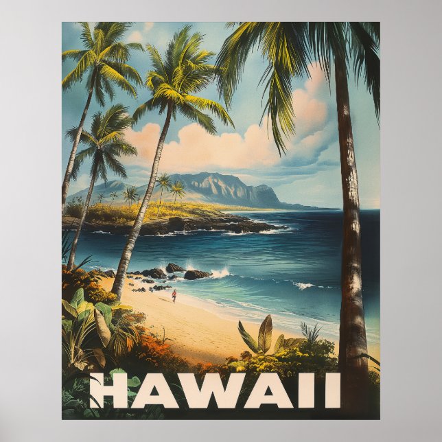Póster Aloha Awaits: Un Hawaii vintage (Frente)