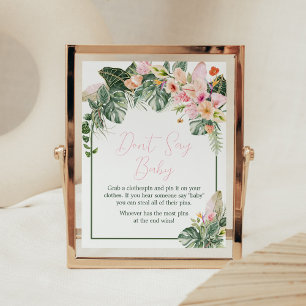 Póster Aloha Baby Shower No digas bebé