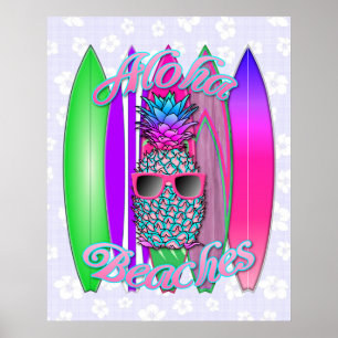 Póster Aloha Beach Pineapple