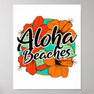 Póster Aloha Bebe Flores Tropicales Hawái Isla Hawái