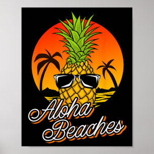 Póster Aloha Bebidas Pineapple Guay Vintage Hawaiian Summ