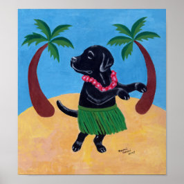 Póster Aloha Black Labrador Artwork