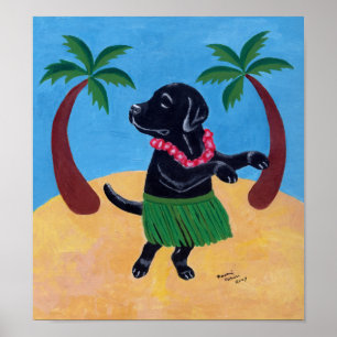 Póster Aloha Black Labrador Artwork