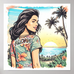 Póster Aloha Chica