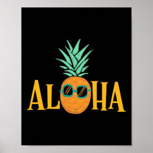 Póster Aloha de frutas de piña en Hawái - Hawái 1