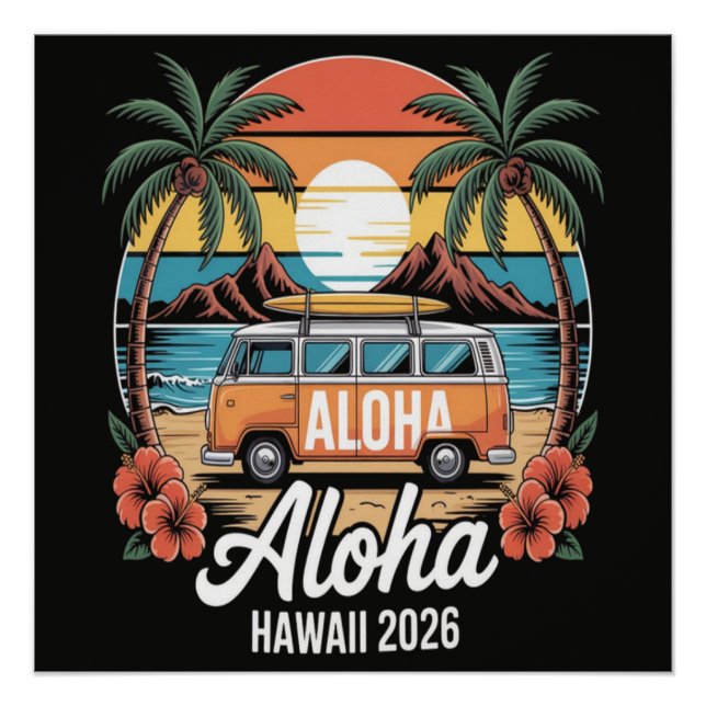 Póster Aloha Hawái 2026 (Anverso)