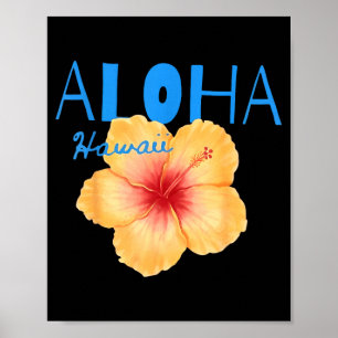 Póster Aloha Hawái flor tropical playa vacaciones de vera