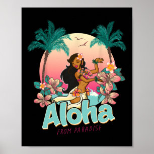 Póster Aloha Hawái Isla de Paradiso Hawaiano Playa Vacaci