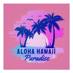 Póster aloha hawaii
