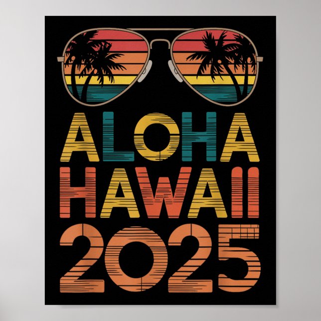 Póster Aloha Hawaii 2025 Perfecto Para El Verano Trip Bea (Frente)