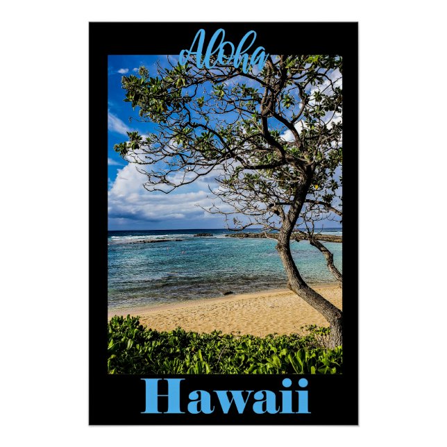 Póster Aloha Hawaii afiche de viajes (Anverso)