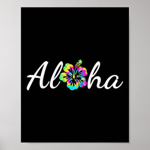 Póster Aloha Hawaii Beach Hawaii Isla Hawaii Tie Dye Surf