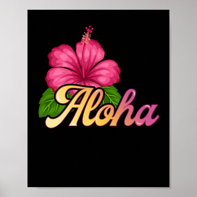 Póster AlOHA Hawaii Desde La Playa De Verano De La Isla (Frente)