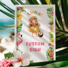 Póster Aloha hawaii luau Personalizado de la fiesta de cu