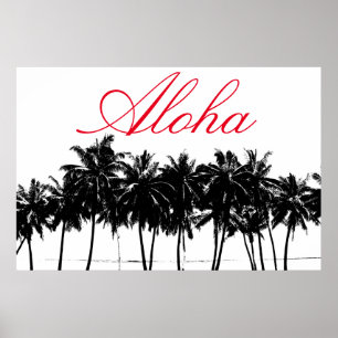 Póster Aloha Hawaii Palm Trepics Travel Aster