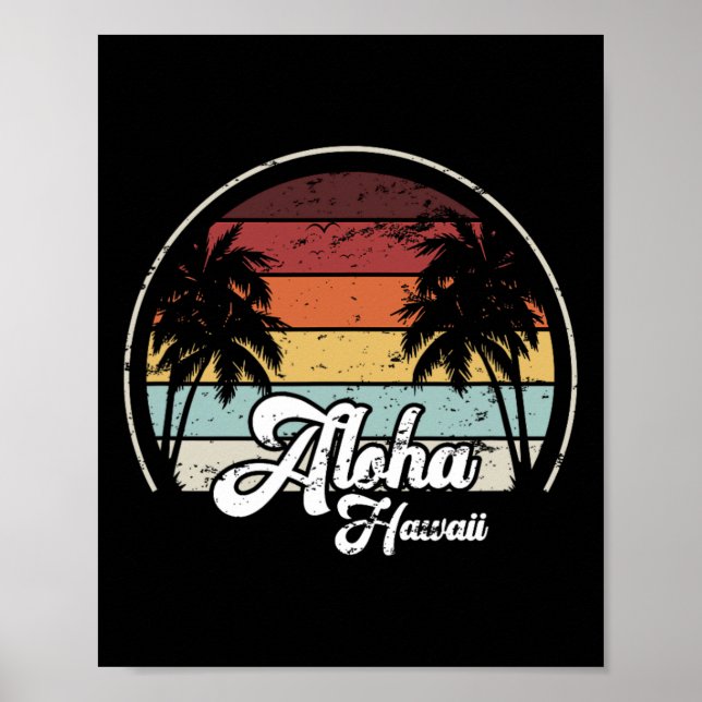 Póster Aloha Hawaii Palmas Guay Casual Summer Beach Vacat (Frente)