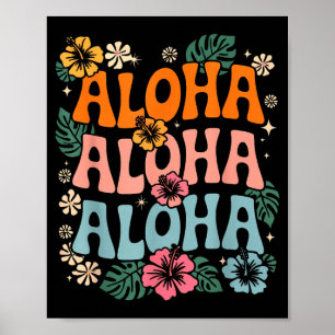 Póster Aloha hawaii playa flor de la isla hawaiana luau