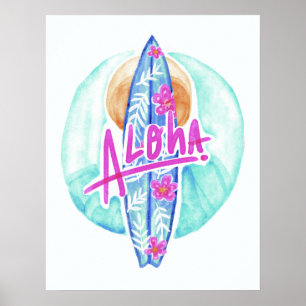 Póster Aloha Hawaiian Surfer poster