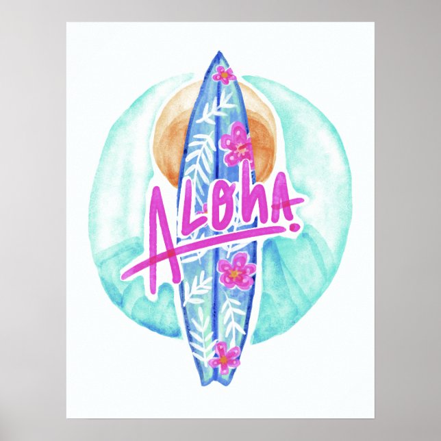 Póster Aloha Hawaiian Surfer poster (Frente)