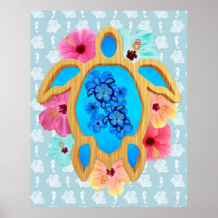 Póster Aloha Honu Sea Turtle