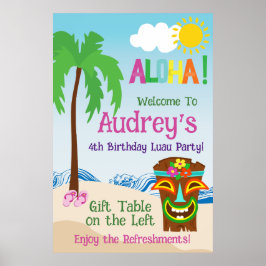 Póster Aloha Luau Birthday