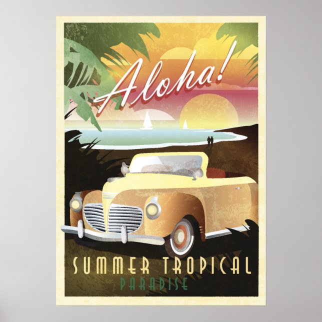 Póster ¡Aloha! Paraíso tropical de verano (Frente)