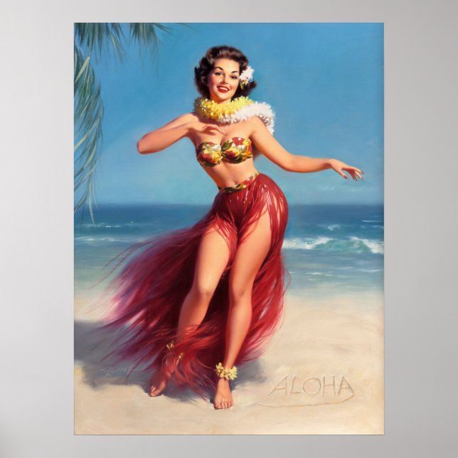 Póster Aloha Pin Up (Frente)