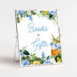 Póster Aloha Pineapple Baby Shower Books and Gifts Sign