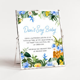 Póster Aloha Pineapple Baby Shower Don't Say Baby Sign