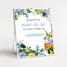 Póster Aloha Pineapple Baby Shower Envelope Station Sign